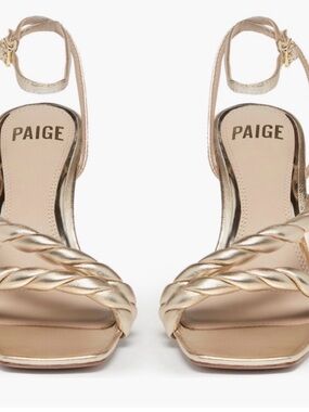 PAIGE Rose Gold Braided Strap Heeled Sandals